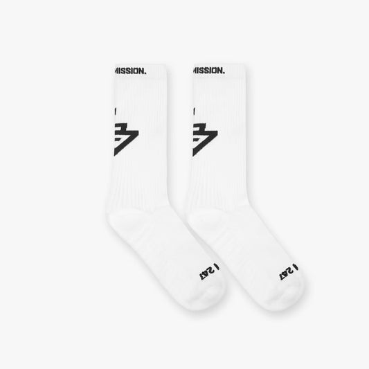 247 Logo Socks - White