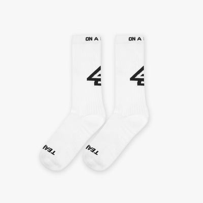 247 Logo Socks - White