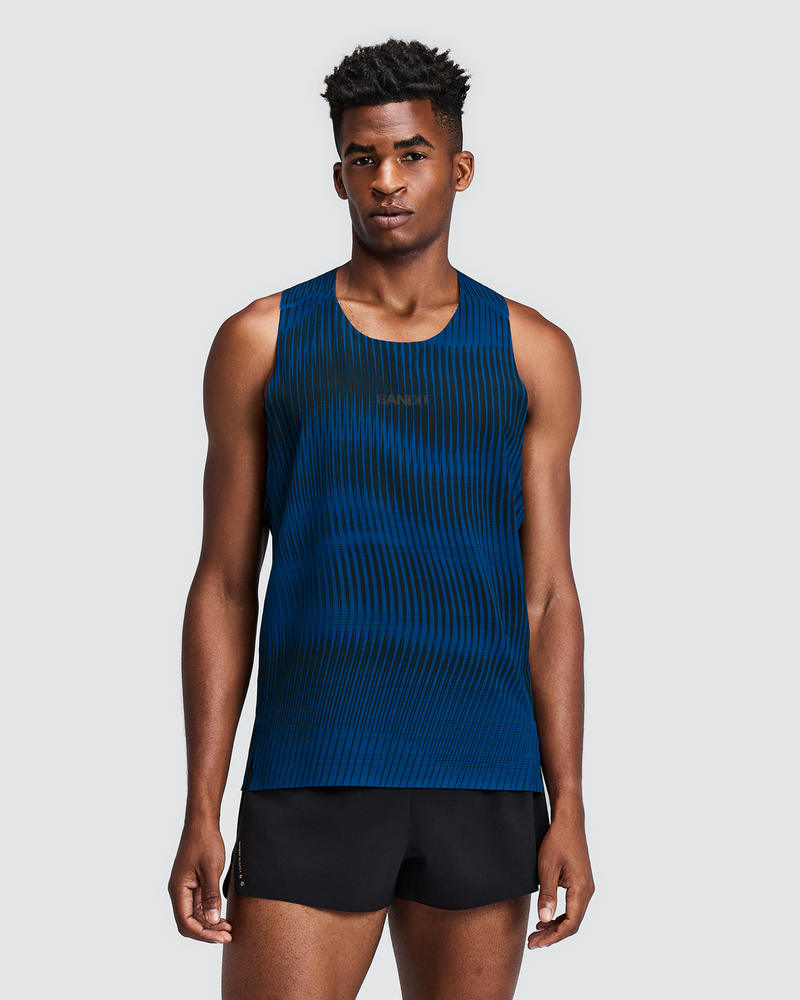 Bandit Men's CoolGrid™ Distance Singlet with Flopack™ - Bauhaus Blue