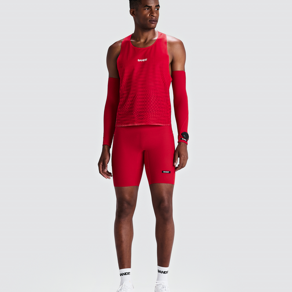 Bandit Men's Striped Cadence™ Half Tights - Oxide Red/Signal Red