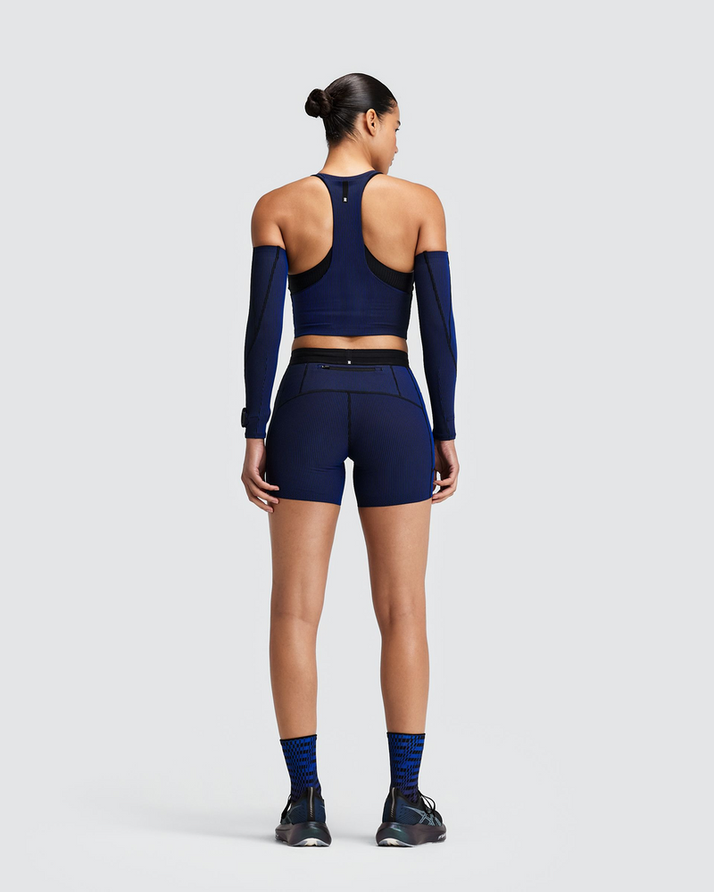 Bandit Women's Striped Cadence™ 5" Compression Shorts - Black/Bauhaus Blue
