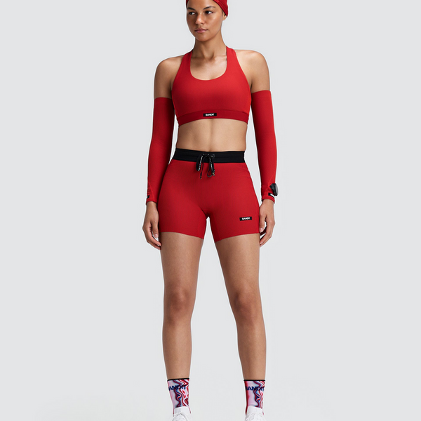 Bandit Women's Striped Cadence™ 5" Compression Shorts - Oxide Red/Signal Red