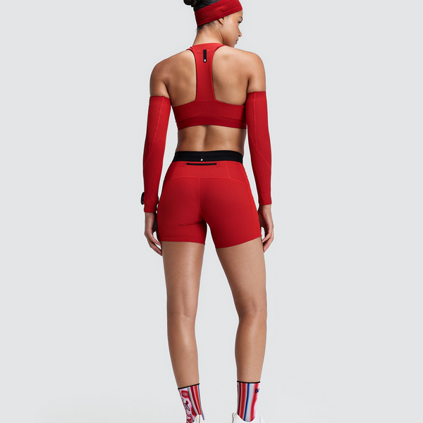 Bandit Women's Striped Cadence™ 5" Compression Shorts - Oxide Red/Signal Red