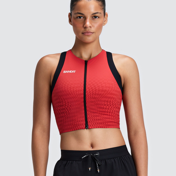 Bandit Women's Adapto™ 2-Way Zip Race Crop - Oxide Red