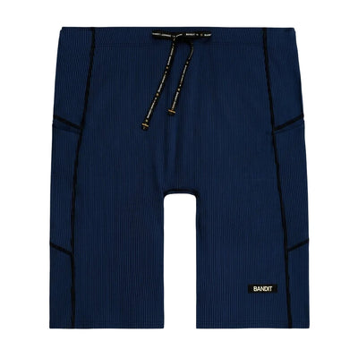 Bandit Men's Striped Cadence™ Half Tights - Black/Bauhaus Blue