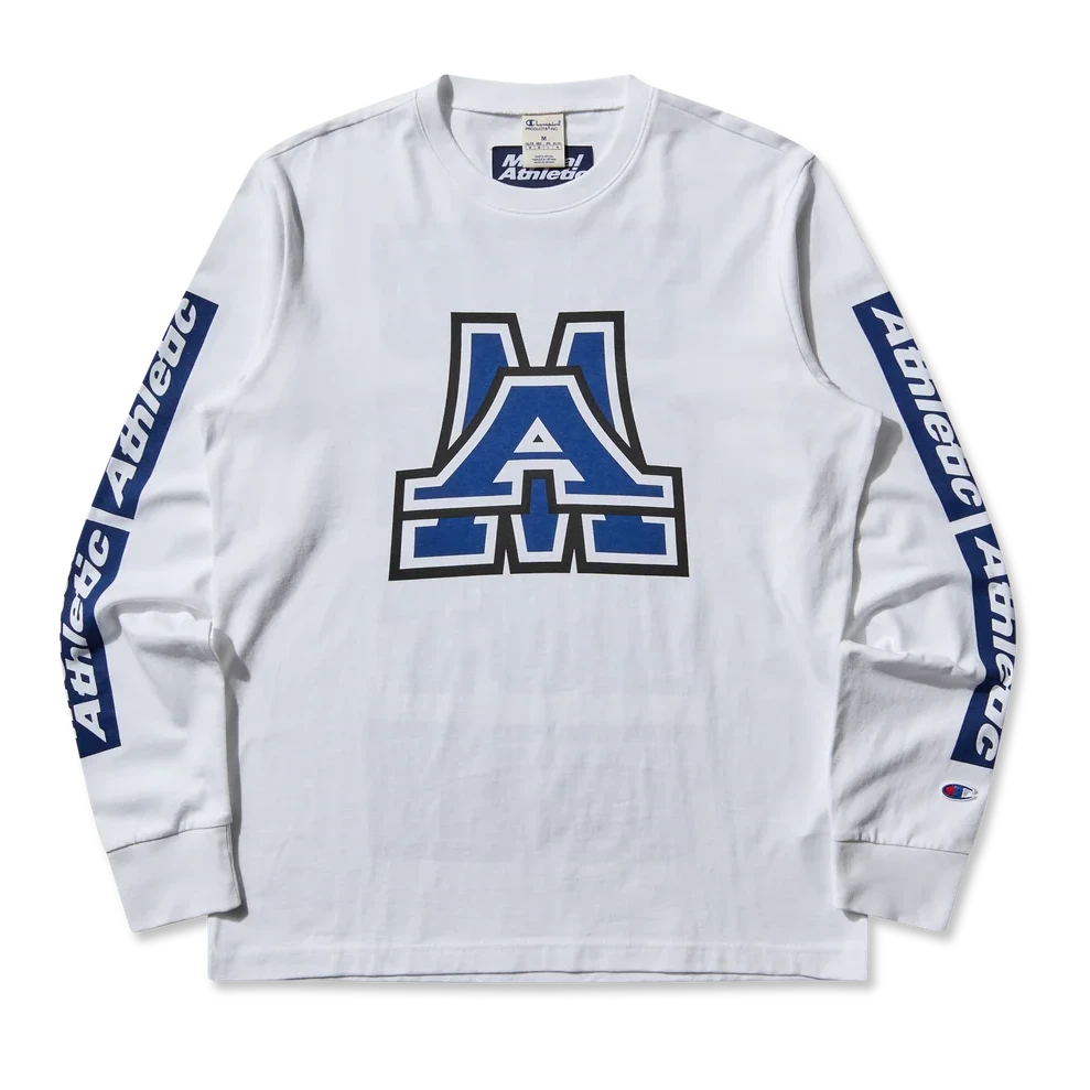 Mental Athletic Long Sleeve Monogram Tee - White