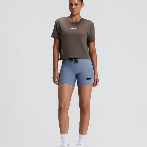 Bandit Women's Micromesh™ Cropped Run Tee - Cocoa