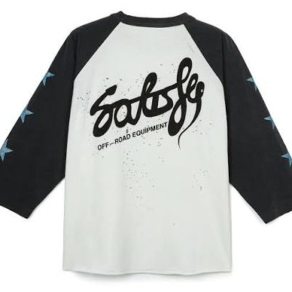 Satisfy Mothtech Baseball Tee - Aged Off White Airbrush Eagle