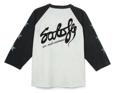 Satisfy Mothtech Baseball Tee - Aged Off White Airbrush Eagle