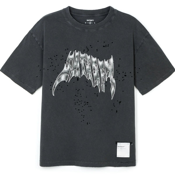 Satisfy Mothtech Tee Airbrush Gliter logo - Aged Black