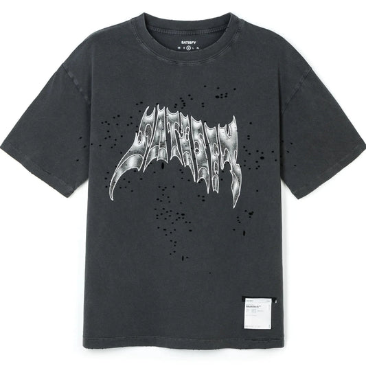 Satisfy Mothtech Tee Airbrush Gliter logo - Aged Black