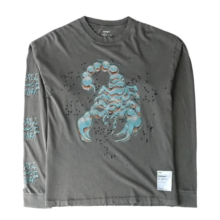 Satisfy MothTech Long Tee Scorpio - Faded Black
