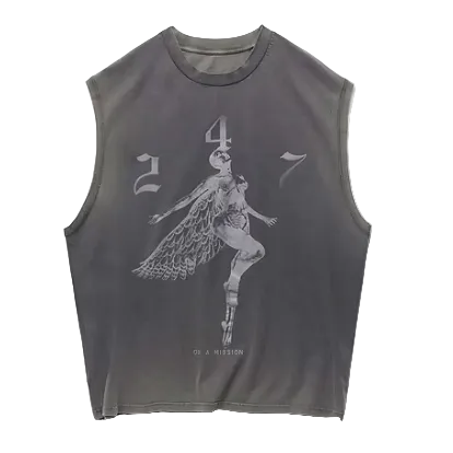 247 Represent Fallen Angel Tank - Vintage Black
