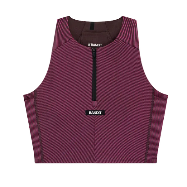 Bandit Women's Striped Cadence™ Zip Front Race Crop - Azalea