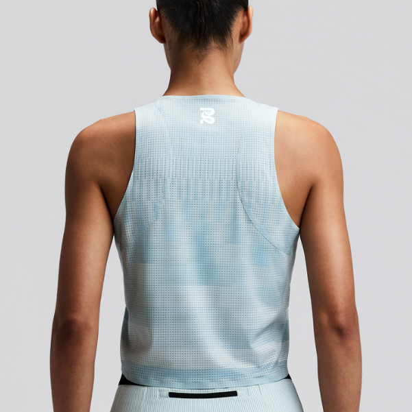Bandit Women's GeoMesh Lightweight Race Singlet - Growing Grid/Lagoon Mist