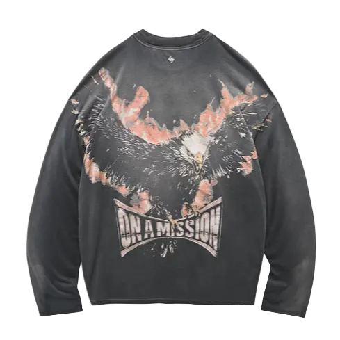 247 Represent Ignite Long Sleeve Tee - Stained Black Wash