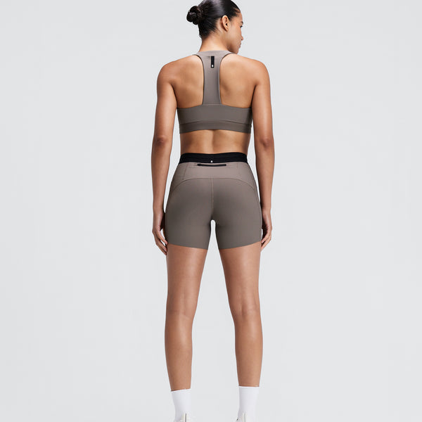 Bandit Women's Striped Cadence™ 5" Compression Shorts - Concrete Taupe / Cocoa