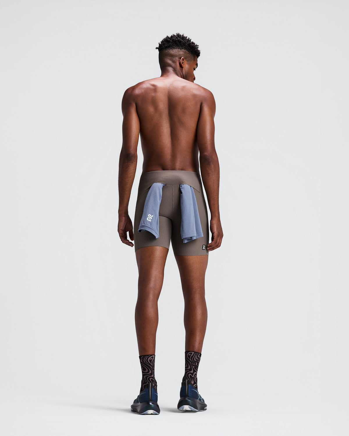 Bandit Men's Striped Cadence™ Quarter Tights - Concrete Taupe / Cocoa