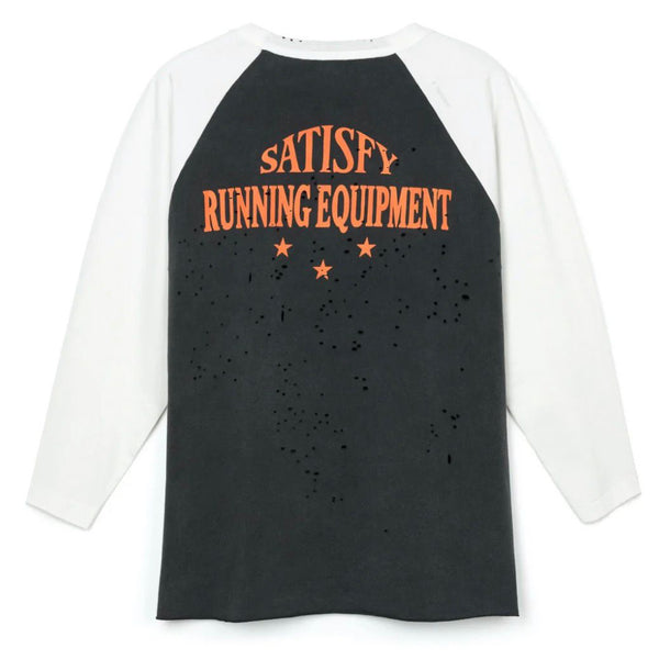 Satisfy Mothtech Tee Baseball Running Thunder - Off White Aged Black