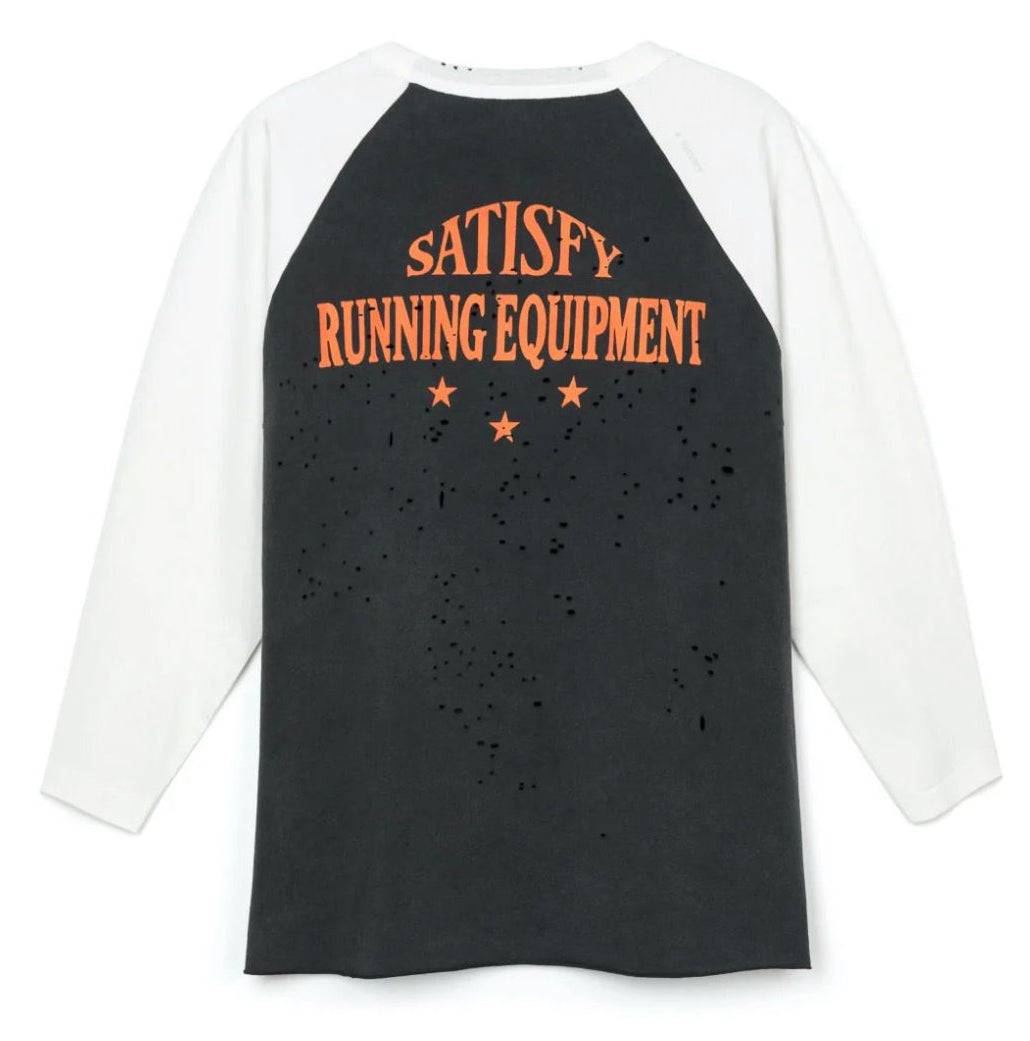 Satisfy Mothtech Tee Baseball Running Thunder - Off White Aged Black