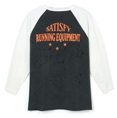 Satisfy Mothtech Tee Baseball Running Thunder - Off White Aged Black