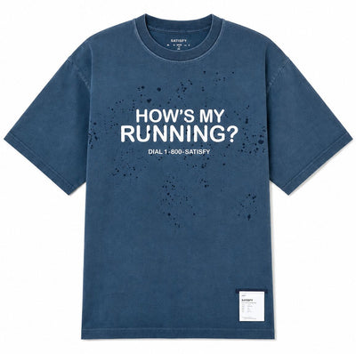 Satisfy Mothtech Tee How's My Running Bumper - Sun Bleached Navy